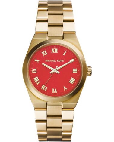 MICHAEL KORS RELOJ MK5936 CON ESFERA ROJA Y CORREA DE ACERO DORADO ORO