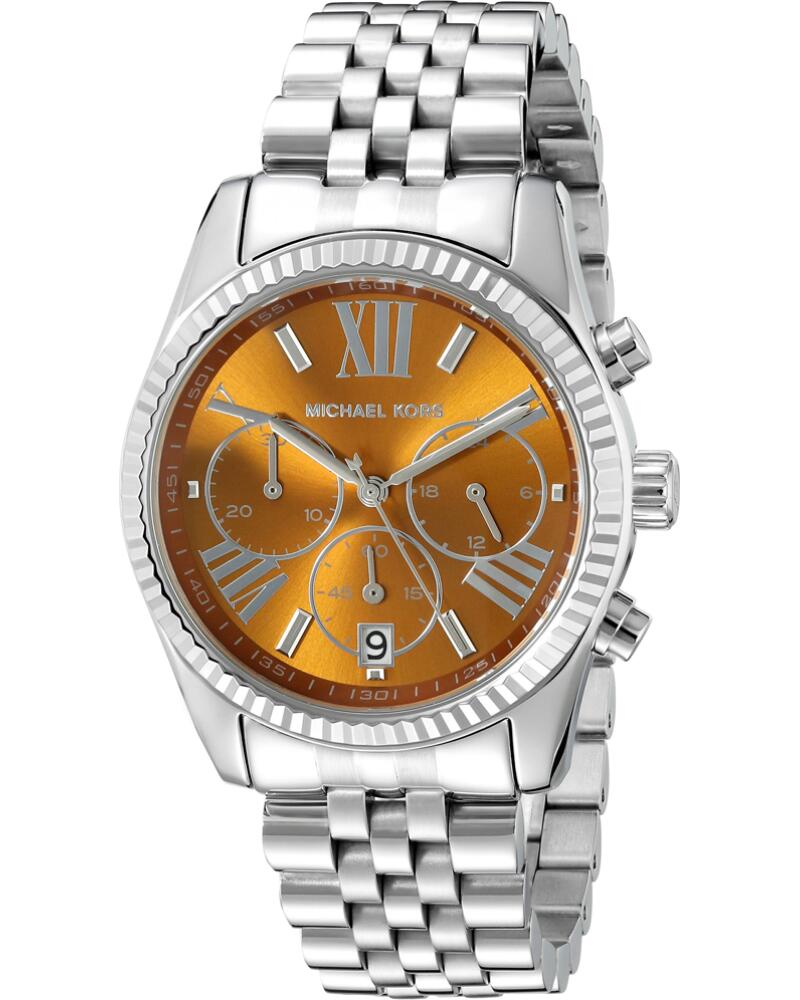 MICHAEL KORS RELOJ MK6221 CON ESFERA NARANJA Y CORREA DE ACERO INOXIDABLE GRIS