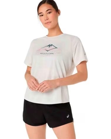 ASICS MAGLIETTA A MANICHE CORTE FUJITRAIL DA DONNA CREAM