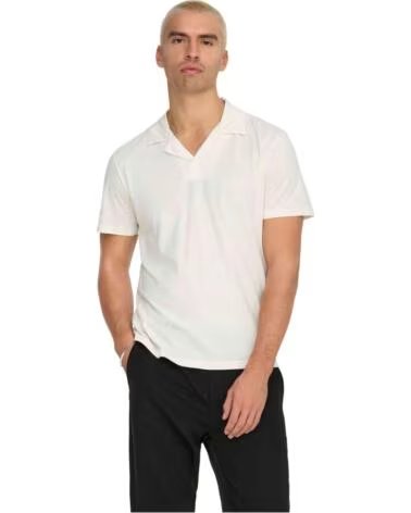 ONLY SONS POLO DE MANGA CORTA 512403200001 EN BLANCO PARA HOMBRE EGRET