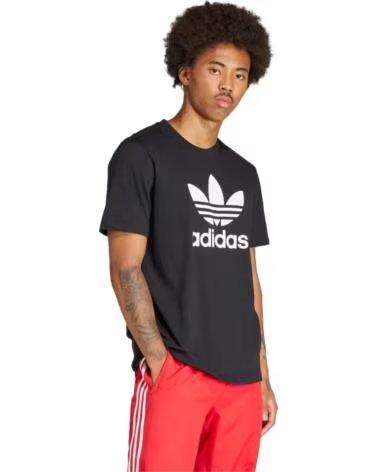 ADIDAS T-SHIRT A MANICHE CORTE TREFOIL NEGRO
