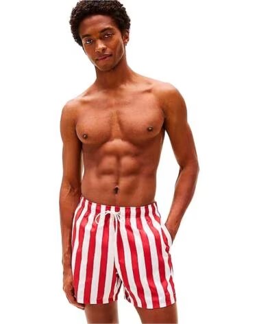 TOMMY HILFIGER CALÇÕES DE BANHO ÀS RISCAS VERMELHAS UWOUWO3491-OJX ROJO