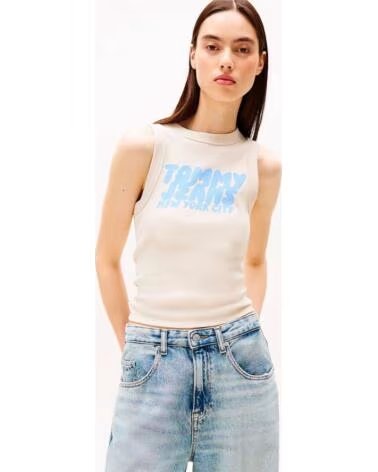 TOMMY HILFIGER CAMISETA T-SHIRT EN COLOR PARA MUJER BEIGE