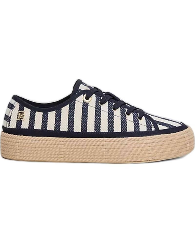 TOMMY HILFIGER FW0FW086460GZ ITACHA STRIPES DAMEN SNEAKER SPACE BLUE