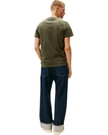 TOMMY JEANS T-SHIRT A MANICHE CORTE VERDE CON LOGO