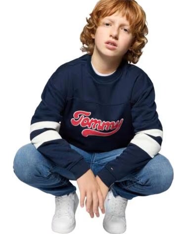 TOMMY HILFIGER FELPA KB0KB09985C1G CON LOGO E DESIGN SPORTIVO DARK NIGHT NAVY