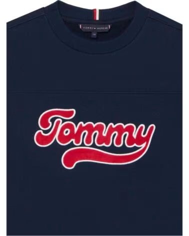 TOMMY HILFIGER FELPA KB0KB09985C1G CON LOGO E DESIGN SPORTIVO DARK NIGHT NAVY