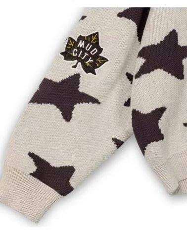 GRIMEY CARDIGAN GNKG194 À MOTIF ÉTOILES BEIGE