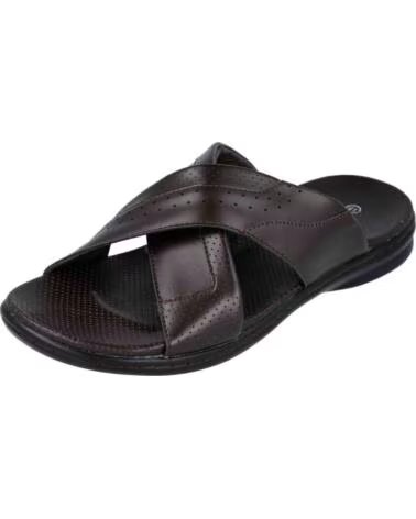L&R SHOES HERREN PANTOLETTEN 070-957591 AUS LEDER BRAUN MARRON