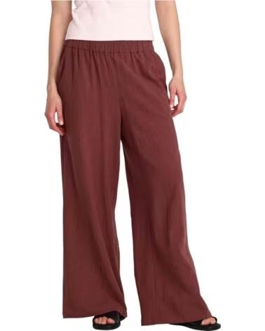 RVCA PANTALON LARGO NEW YUME WIDE EN ROJO PARA MUJER WHT - BRY
