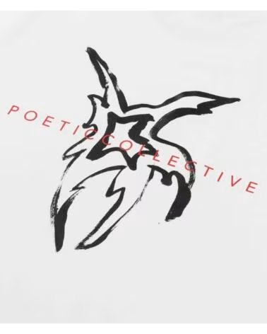 EMPORIO ARMANI T-SHIRT À MANCHES COURTES POETIC COLLECTIVE BLANC AVEC GRAPHIQUE MARINO