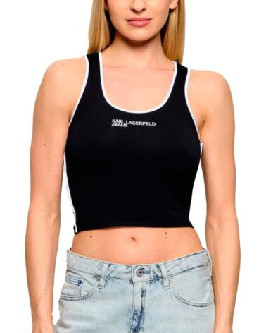 KARL LAGERFELD TOP CORTO JEANS B2W17087 NEGRO BLACK