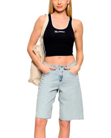 KARL LAGERFELD TOP CORTO JEANS B2W17087 NEGRO BLACK