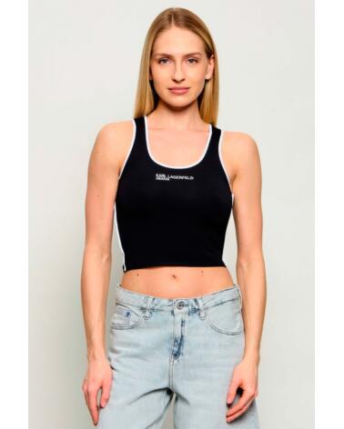 KARL LAGERFELD TOP CORTO JEANS B2W17087 NEGRO BLACK