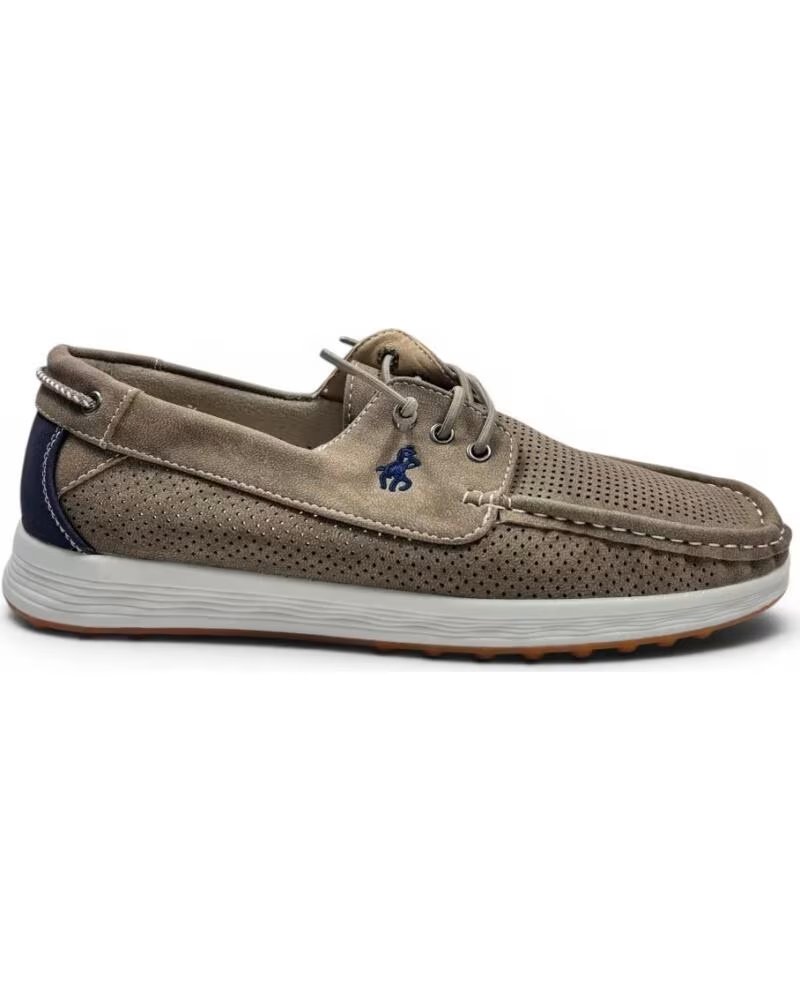TIMBOS ZAPATO COMODO PICADO DE HOMBRE KAKI 133216 MARRóN