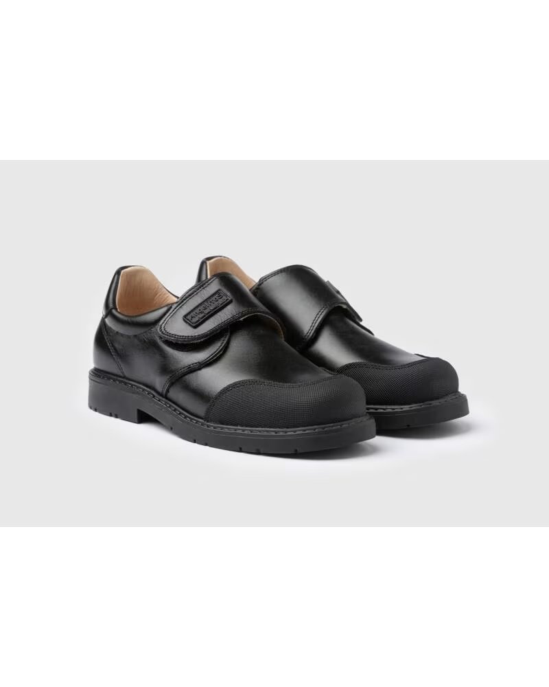 ANGELITOS ZAPATO COLEGIAL NAPA VELCRO TALLAS 22 A 42 MODELO 452 NEGRO