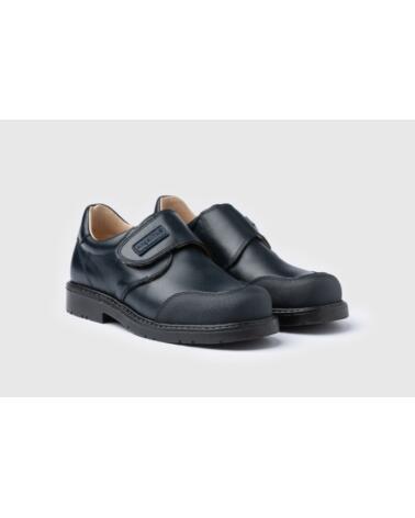 ANGELITOS ZAPATO COLEGIAL MODELO 452 EN NAPA CON CIERRE DE VELCRO AZUL