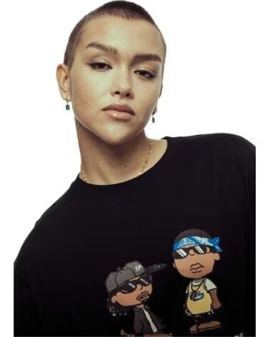 GRIMEY T-SHIRT GA712-BLK A MANICHE CORTE UNISEX NERA NEGRO
