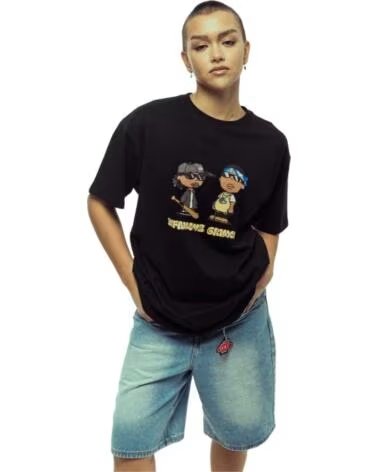 GRIMEY T-SHIRT GA712-BLK A MANICHE CORTE UNISEX NERA NEGRO