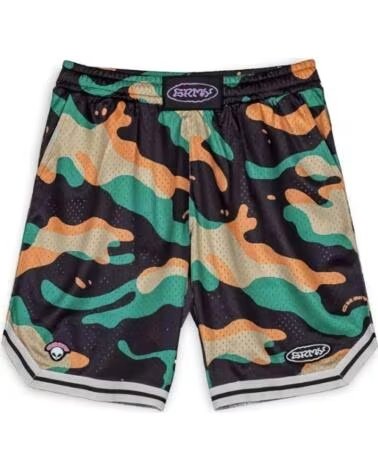 GRIMEY PANTALÓN CORTO GRBS169-BLK UNISEX ESTAMPADO MULTICOLOR