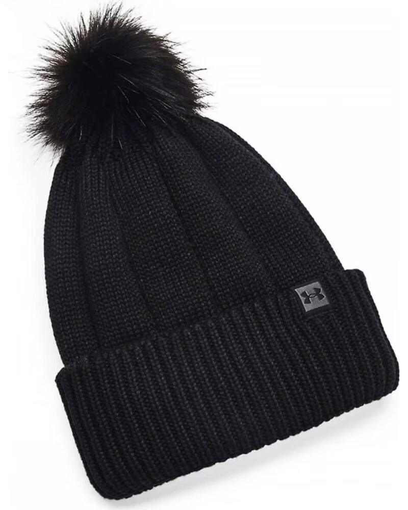 UNDER ARMOUR GORRO 1365936-001 DE PUNTO CON POMPÓN UNISEX NEGRO