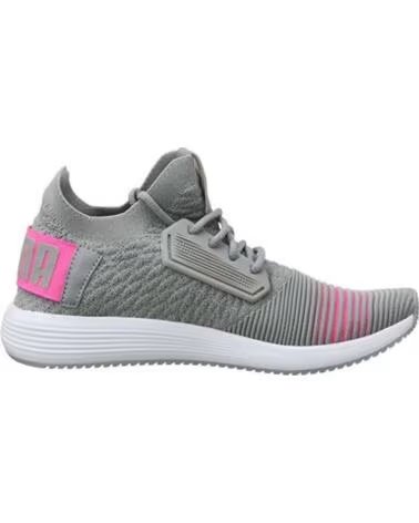 PUMA TÊNIS ESPORTIVOS FEMININOS CINZA COM DETALHES ROSA GRIS