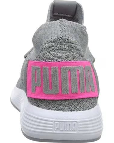 PUMA TÊNIS ESPORTIVOS FEMININOS CINZA COM DETALHES ROSA GRIS