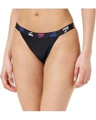 PUMA BIKINI-UNTERTEIL MIT KONTRASTIERENDEM LOGO NEGRO