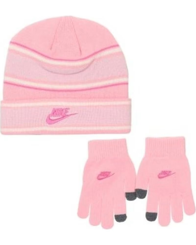 NIKE ENSEMBLE 9A3047-A0W BONNET ET GANTS UNISEXE ROSA