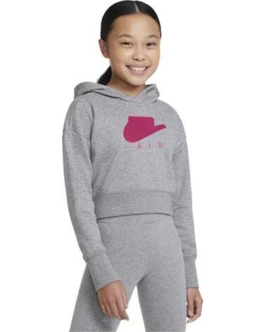 NIKE FELPA CON CAPPUCCIO DA1173-091 PER BAMBINA GRIS