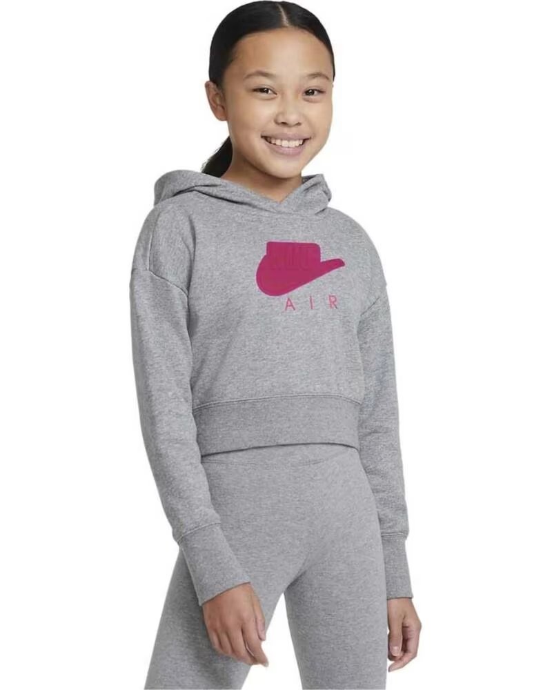 NIKE FELPA CON CAPPUCCIO DA1173-091 PER BAMBINA GRIS
