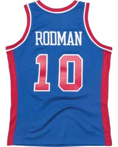 MITCHELL NESS & DETROIT PISTONS DENNIS RODMAN 1988-89 SWINGMAN BASKETBALL JERSEY BLUE AZUL