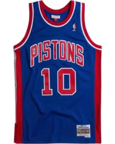 MITCHELL NESS & DETROIT PISTONS DENNIS RODMAN 1988-89 SWINGMAN BASKETBALL JERSEY BLUE AZUL