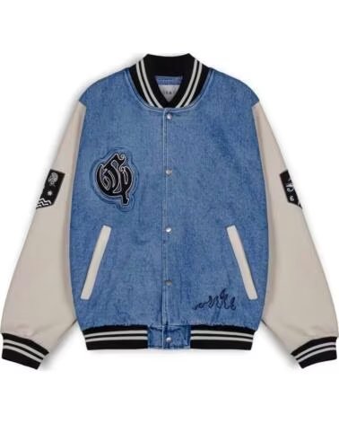 GRIMEY JAQUETA GDBJK163-BLU VARSITY EM DENIM AZUL