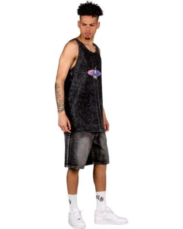 GRIMEY CAMISETA DE TIRANTES GRTT164-WBLK EFECTO LAVADO NEGRO