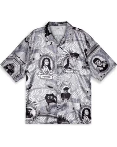 GRIMEY CAMISA GHS120-BLK CON ESTAMPADO GRÁFICO NEGRO