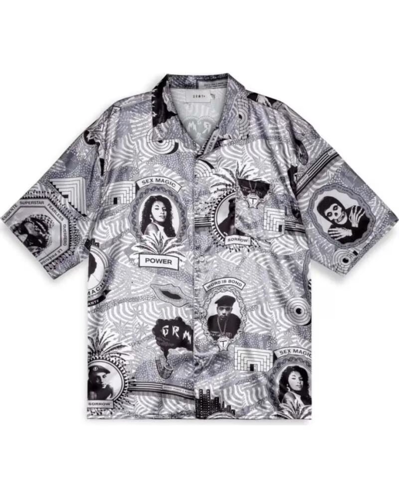 GRIMEY CAMISA GHS120-BLK CON ESTAMPADO GRÁFICO NEGRO
