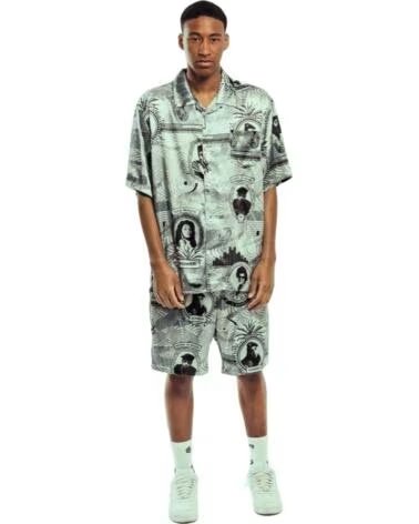 GRIMEY CAMISA GHS120-BLK CON ESTAMPADO GRÁFICO NEGRO