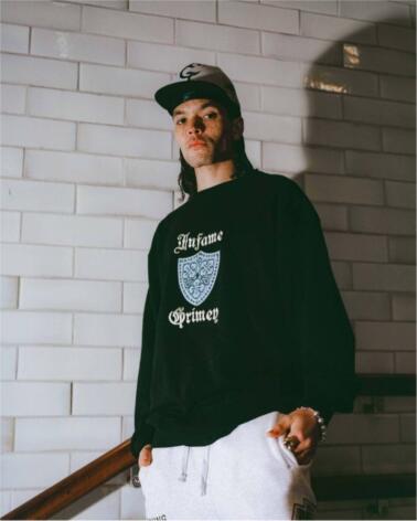 GRIMEY SUDADERA GSW592-BLK INFAME NEGRO