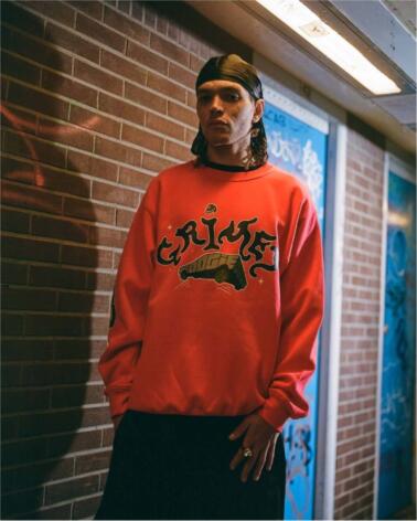 GRIMEY SUDADERA GSW593-RED CON DISEÑO GRÁFICO ROJO