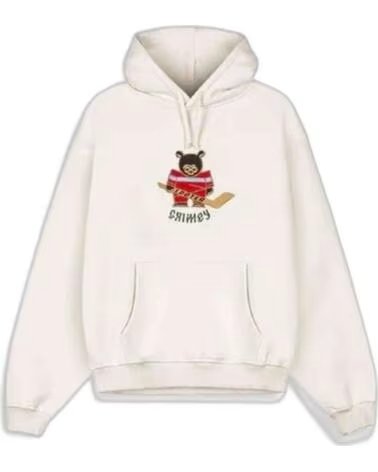 FELPA CON CAPPUCCIO GRIMEY VINTAGE LOOTER BLANCO