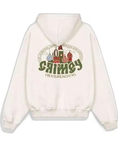 FELPA CON CAPPUCCIO GRIMEY VINTAGE LOOTER BLANCO