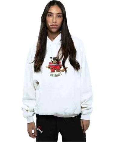 FELPA CON CAPPUCCIO GRIMEY VINTAGE LOOTER BLANCO