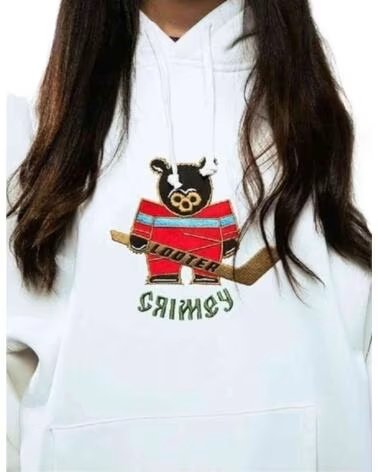 FELPA CON CAPPUCCIO GRIMEY VINTAGE LOOTER BLANCO