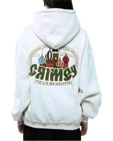 FELPA CON CAPPUCCIO GRIMEY VINTAGE LOOTER BLANCO