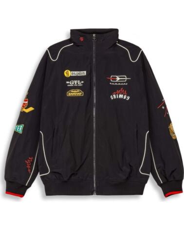 GRIMEY CHAQUETA GTJ188-BLK CON PARCHES NEGRO