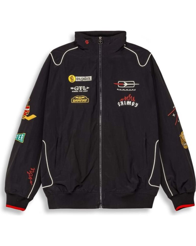 GRIMEY CHAQUETA GTJ188-BLK CON PARCHES NEGRO