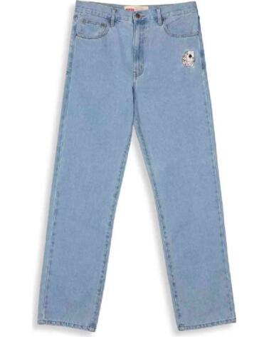 GRIMEY PANTALÓN DENIM GJLP273-WLBLU CON BORDADOS AZUL