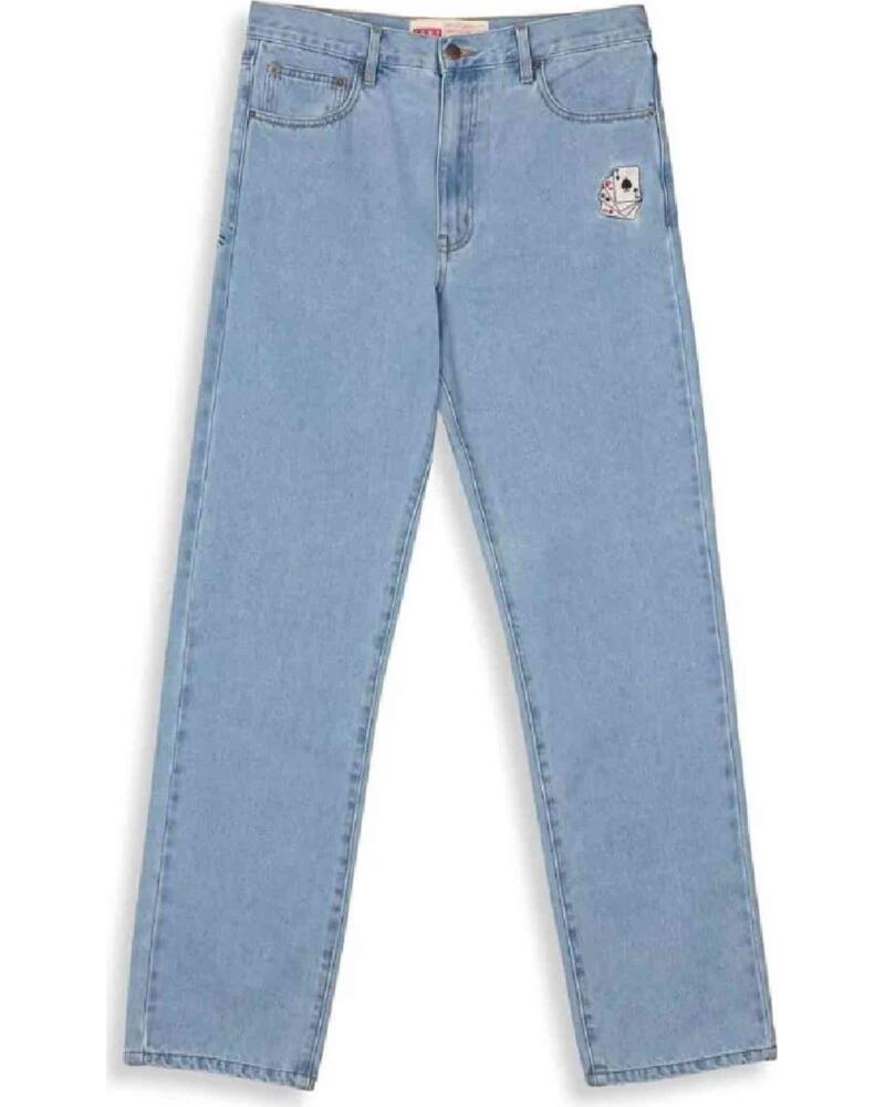 GRIMEY PANTALÓN DENIM GJLP273-WLBLU CON BORDADOS AZUL