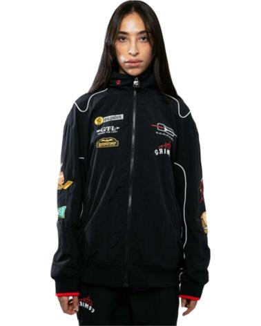GRIMEY CHAQUETA GTJ188-BLK CON PARCHES NEGRO